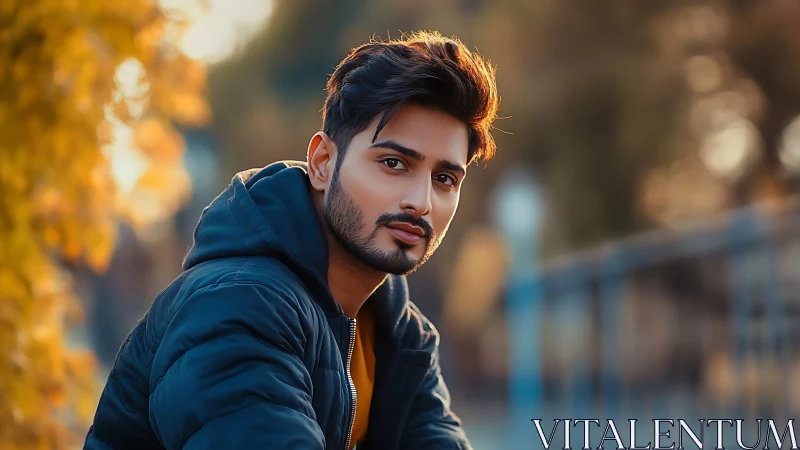 Sunlit gaze lingers where autumn turns city streets to gold