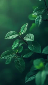 Whispered emerald leaves bask in hush-soft forest light.