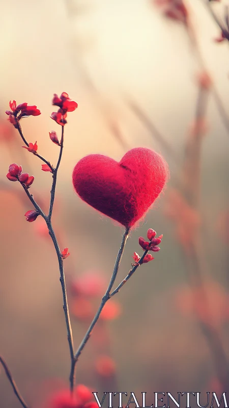 Heart-Shaped Love Blooming Among Nature's Delicate Flowers