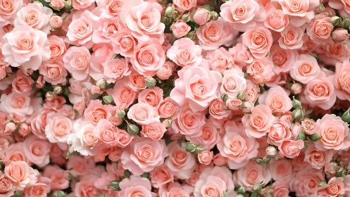 Abundant Blush Pink Roses Create a Stunning Floral Garden Display