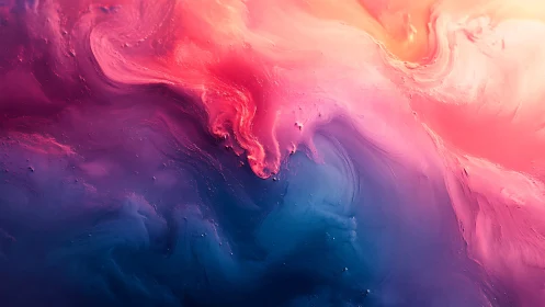 Vibrant pink and blue liquid clouds merge in luminous motion