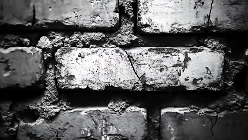 Weathered brick wall with soulful cracks and worn texture.