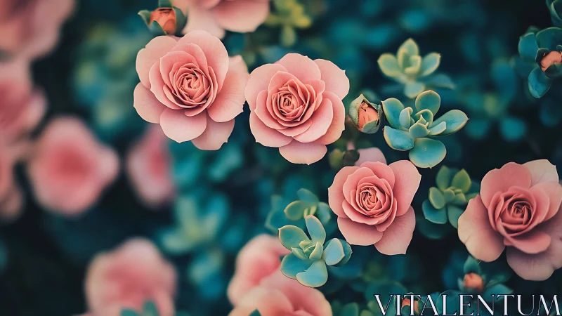 Salmon Dreams Unfold: Garden Whispers Among Emerald Shadows.