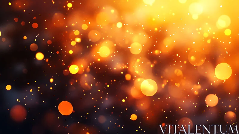 Glowing Bokeh Abstract Background in Warm Golden Tones.