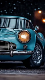 Turquoise night-cruiser classic with a single glowing eye.