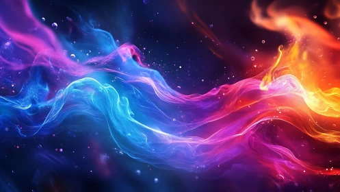 Ribbons of cosmic fire and neon tide swirling through starlight.