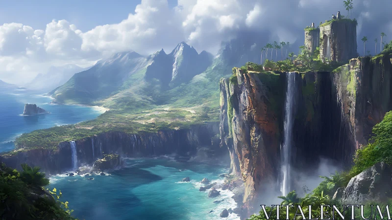 Magical Coastal Paradise Where Waterfalls Meet Turquoise Waters