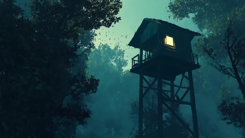 Solitary Light in the Forest Canopy.