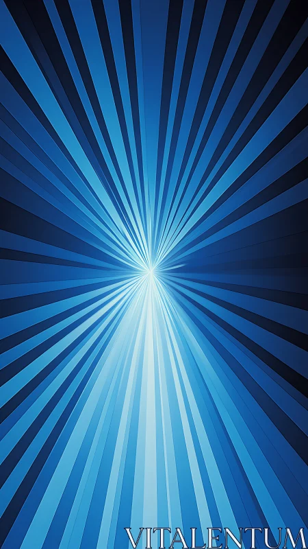 Radial blue light beams converging at central focal point.