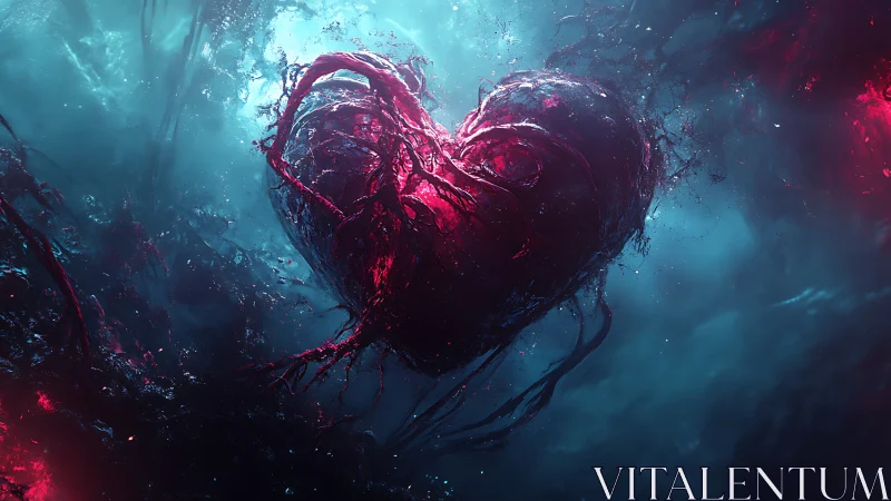 Bioluminescent Heart Pulses Through Cosmic Depths