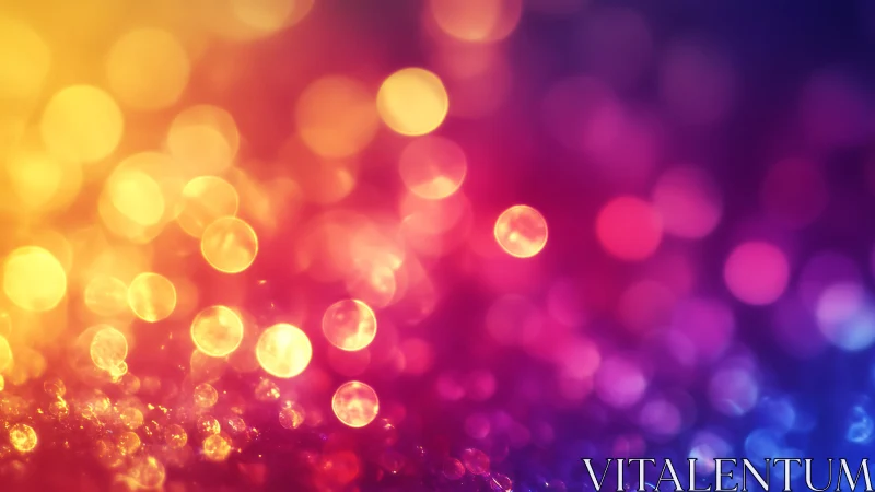 Vibrant bokeh lights in abstract gradient, dreamy digital art style.