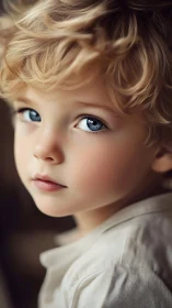 Young Child's Gentle Portrait Captured in Soft Warmth.