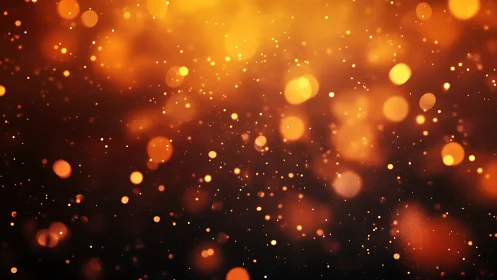 Defocused golden bokeh particles form layered luminous depth field