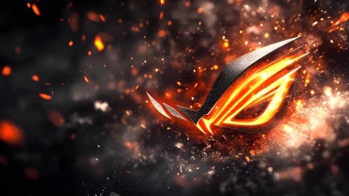 Futuristic Gaming Logo in Fiery Digital Art Style.