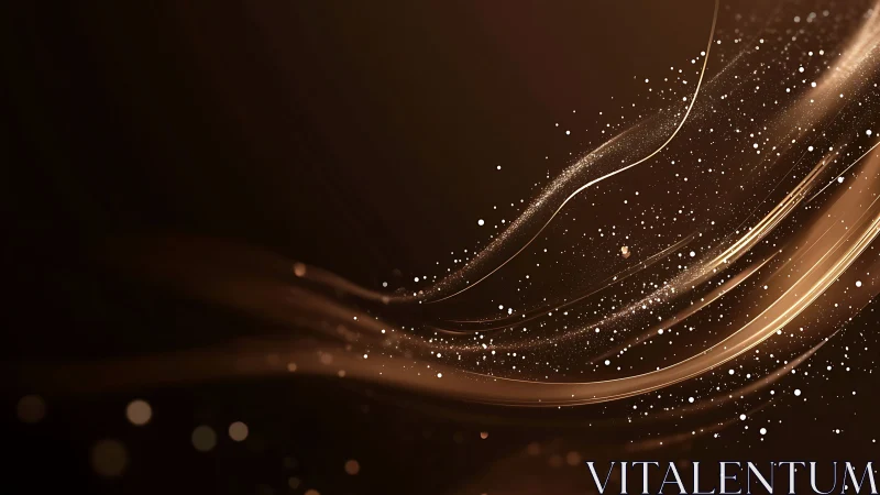 Golden starlight ribbons sweep across a velvety nightscape.