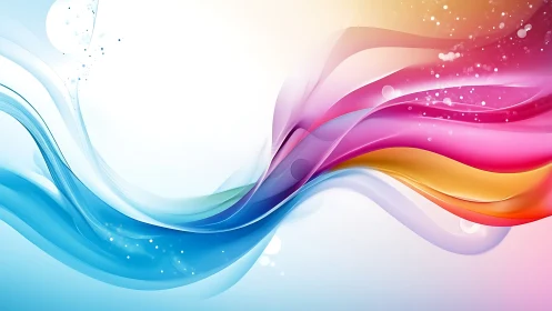 Chromatic fluid waveforms with luminous gradient ribbons.