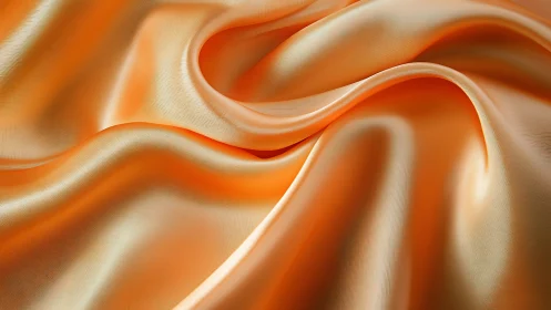 Draped Fabric Textile with Orange and Cream Coloring