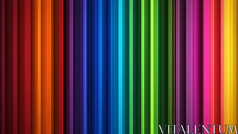 Vibrant vertical rainbow panels create bold abstract rhythm.