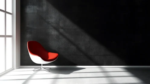 Solitary Crimson Cocoon: A Study in Minimalist Repose.