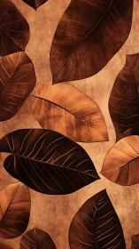 Copper-toned botanical relief with etched leaf venation pattern.