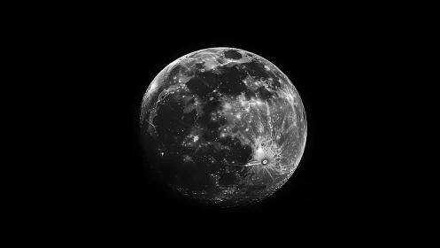 Monochrome lunar surface with craters and mare regions shown.