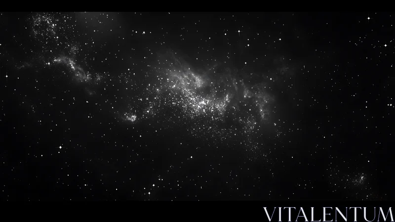 Dense central star cluster extends through dark interstellar field