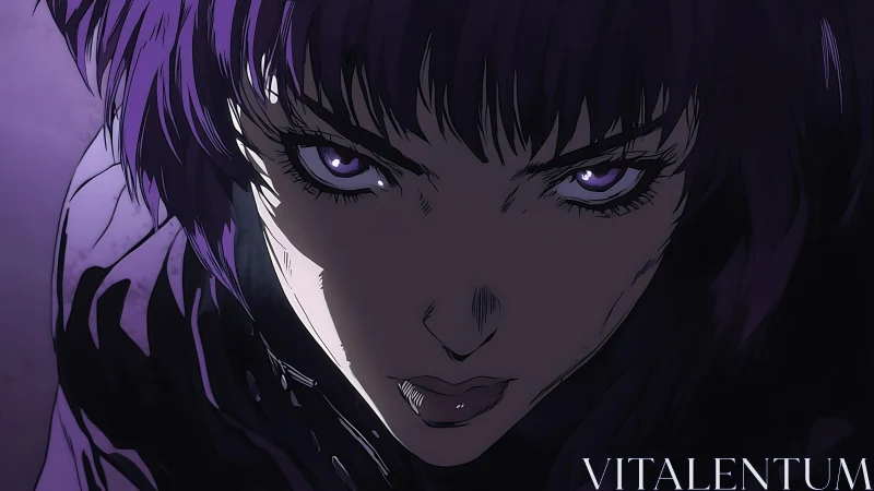 Shadow-lit cyber gaze with ultraviolet storm eyes.