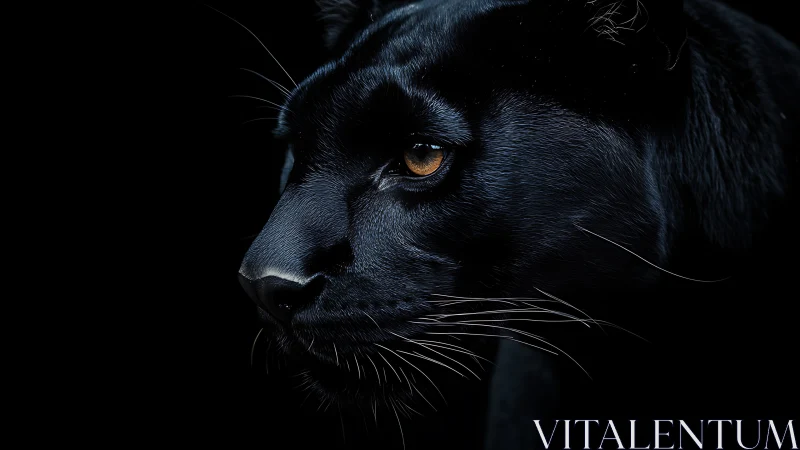 Black Panther's Luminous Gaze Through Darkness.