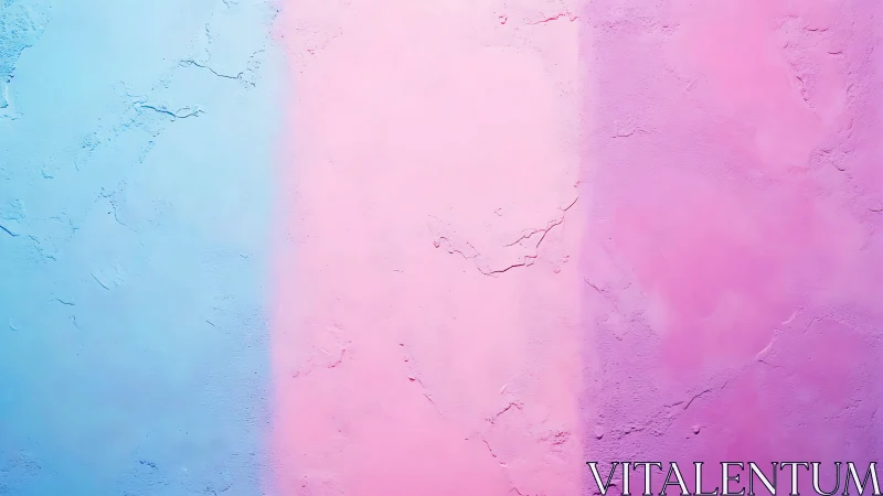 Soft pastel wall blending sky blue, blush pink, and lilac tones.