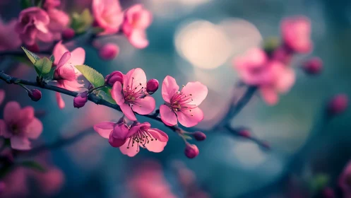 Delicate Pink Blossoms with Shallow Depth of Field.