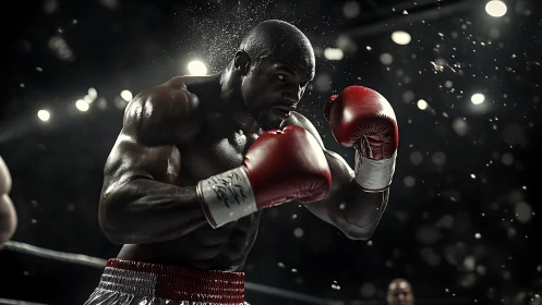 Professional Boxer Mid-Combat: High-Contrast Spectral Analysis.