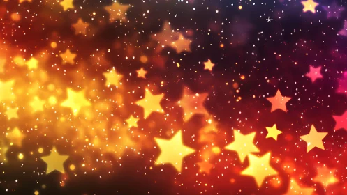 Defocused star bokeh field with warm gradient emission and depth