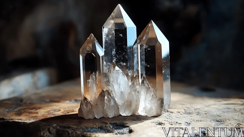 Quartz crystal cluster catches warm directional light perfectly.