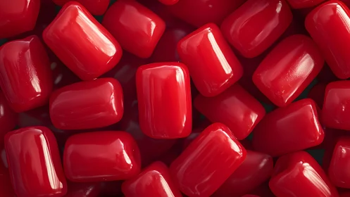 Vibrant Red Nail Polish Collection in Glossy Detail.