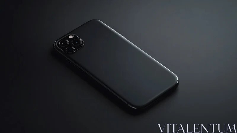 Sleek Black Smartphone with Advanced Camera System
