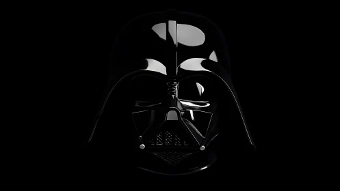Darth Vader helmet close-up in dramatic lighting, digital art style.
