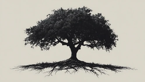 Root-mirrored midnight oak holding stories in silhouette.