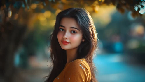 Digital painting portrait with cinematic bokeh lighting focus.