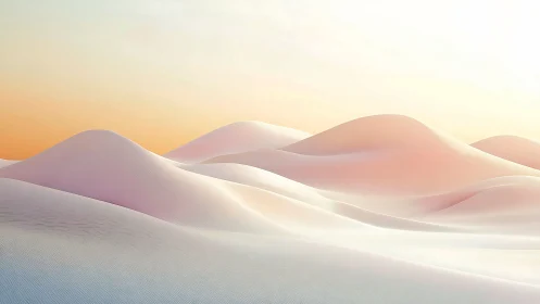 Soft pastel dunes under pale sunrise light in desert.