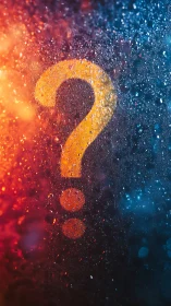 Glowing question mark divides fire and ice color fields.