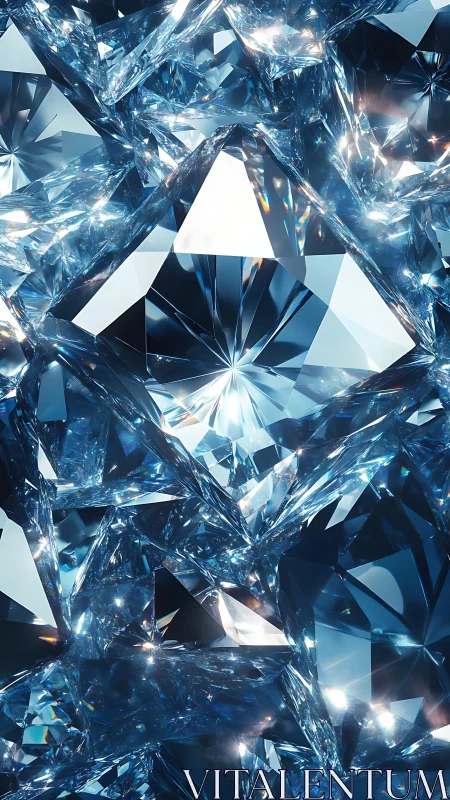 High-refraction diamond cluster renders controlled caustic light