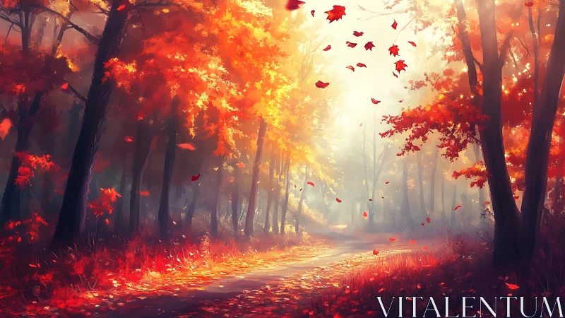 Autumn's Radiant Embrace: A Forest Ablaze with Warmth.