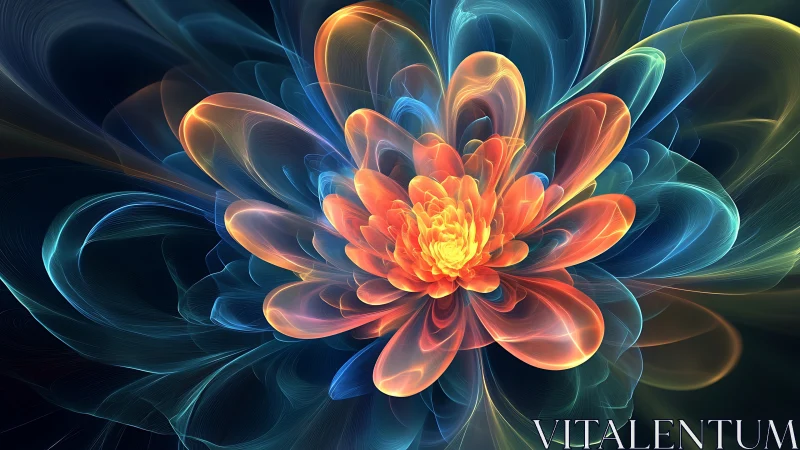 Luminous fractal flower blooms in vibrant cosmic light