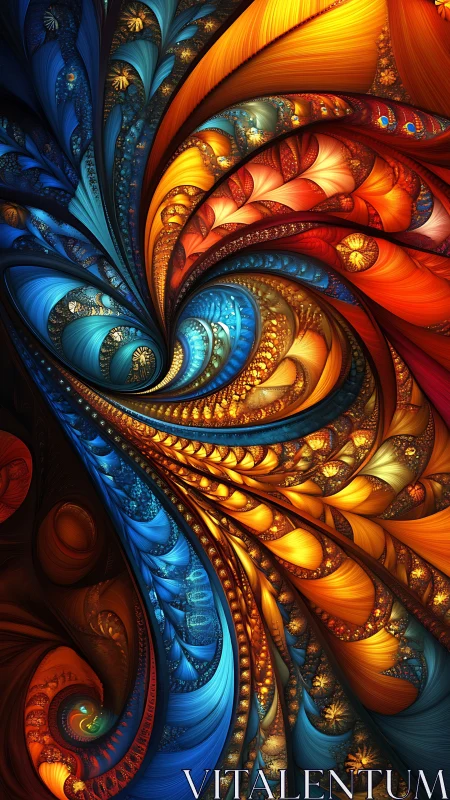 Color-saturated fractal spiral reveals layered luminous petals