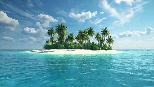 Tropical Island Atoll Emerald Waters Paradise