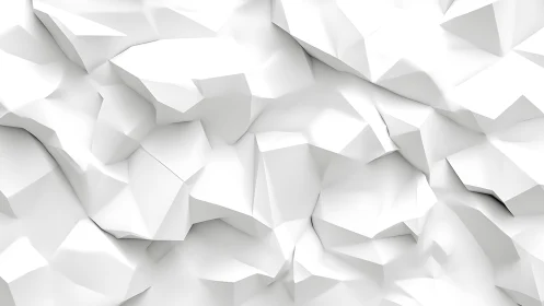 White low poly surface forms sharp geometric relief pattern.