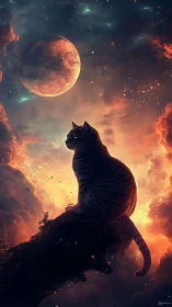 Astrophysical feline silhouette under nebular backlighting.