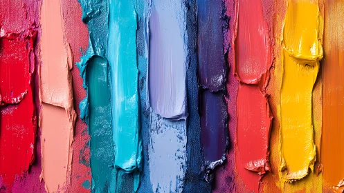 Bold rainbow paint strokes invite playful creative exploration