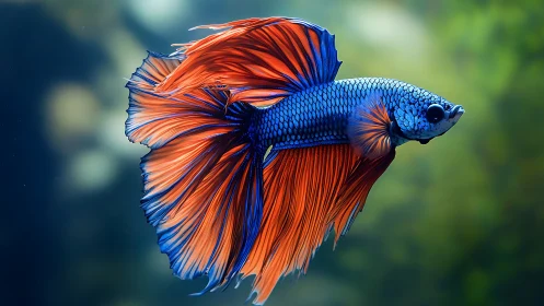 Graceful betta fish gliding in a swirl of vivid colors.