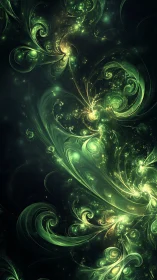 Fractal energy vortex forms luminous green spirals in deep space